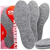 SULPO 3 Paare Filz Einlegesohlen Herren Damen und Kinder - Winter Schuhsohlen - Isolierende Einlegesohlen - Extra dicke warm Filzsohlen für Schuhe - Wintereinlage Schuhe - Größe 23-50