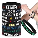 10 Stück Motivationsarmbänder auf Deutsch Inspirierend Silikon Armbänder mit Positiven Sprüchen Abschluss Abitur Einschulung Geschenke Party Mitgebsel Accessoires für Teenager Schüler Studenten