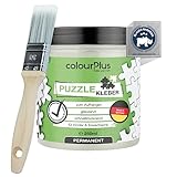 colourPlus® Puzzlekleber (250ml XL Puzzle Glue) hochtransparenter Puzzle Conserver - Kinder und Erwachsenen Puzzle kleben - Puzzlekleber set - Puzzle fixieren - Made in Germany