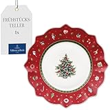 Villeroy & Boch Toy's Delight Roter Frühstücksteller, 24 cm, Premium Porzellan