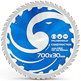 FALKENWALD® Kreissägeblatt 700x30 mm speziell für Bauholz & Holz mit Nägel - kompatibel mit Sägen von Bosch, Makita & Einhell - Tischkreissägeblatt 700 x 30