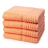 Vossen - Vienna Style Supersoft - 4 X Handtuch - Im Set - Baumwolle - extrem flauschig (50 X 100cm Apricot)