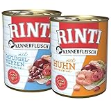 Rinti Kennerfleisch Multipack Geflügelherzen und Huhn 24 x 800g