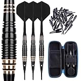 CyeeLife Dartpfeile mit Kunststoffspitze für Elektronische Dartscheibe 3 Stück Soft Darts Pfeile Set, 18 Gramm Profi Softdarts Dartpfeil, mit 30pcs Dartpfeil Spitzen und PU Aufbewahrungstasche