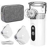 inhalationsgerät Leiser Inhalator mit Aufbewahrungstasche, wiederaufladbar, mit 2 Masken und Mundstück, einfach zu bedienen und zu reinigen, perfekter Vernebler für unterwegs und zu Hause