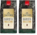 Jacobs Barista Crema Kaffeebohnen 1kg – Ausgewogen, Zitrusnote, Nussig, Arabica & Robusta Bohnen, Intensität 5/10, ideal für Kaffee Crema (Packung mit 2)