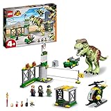 LEGO 76944 Jurassic World T. Rex Ausbruch, Dinosaurier-Spielzeug ab 4 Jahren, Set mit großer Dino-Figur, Hubschrauber, Flughafen und Spielzeugauto, Geschenk für Fans der Jurassic Park-Filme