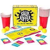 GUTTER GAMES Saufkoffer , 8 Trinkspiele (Beer Pong, Noch Nie Habe Ich und Mehr) - Partyspiele für Erwachsene für Vorglühen, Spieleabende, Weihnachten, Silvester, Junggesellenabschiede