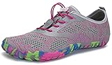 SAGUARO Barfußschuhe Damen Herren Zehenschuhe Traillaufschuhe Weich Bequem Barfussschuhe Fitnessschuhe Männer Frauen Trainingsschuhe für Joggen Laufen Wandern, Rouge Pink, 39