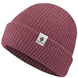 urban ace | CrewU | Beanie Mütze, Haube, für Frühling, Herbst, Winter, weich & leicht, Damen, Herren, Unisex, glatter, weicher Stoff, optimale one Size Passform, Melange Beanie (Ruby)