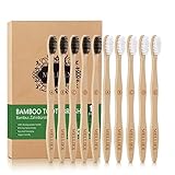 Bambus Zahnbürsten, 10 Pack Nachhaltige Holzzahnbürste Bio Öko Bambuszahnbürste BPA Frei Holz Zahnbürste Set