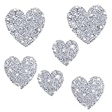 Grevosea 6 Stück Glitzer Applikationen Herz Aufnäher Patches zum Aufbügeln Aufbügelbilder Aufkleber für Kleidung T-Shirt Strass Herz Applikation Aufnäher Pailetten Verzieren Bügelbild