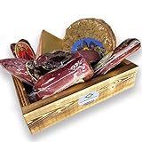 BAVAREGOLA Südtirol Geschenkekiste XXL mit 8 Südtiroler Spezialitäten - Präsentkorb gefüllt mit Speck, Käse, Salami, Pancetta & Schinken - Schmankerl Geschenk für Männer & Frauen
