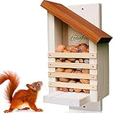 ERDENFREUND® Eichhörnchen Futterhaus ohne scharfes Glas & Genickbruch-Klappe 100% sicher wetterfest handverschraubt in der Pfalz Eichhörnchen Haus FSC