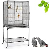 Yaheetech Vogelvoliere XL Vogelkäfig Vogelhaus Tierkäfig 160cm hoch Voliere Vogelbauer Käfig Zimmervoliere