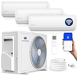 ZENIRO Multisplit Klimaanlage 3 Innengeräte Set (3 x 3,5kW) Klimagerät Air Conditioner mit Heizfunktion 27000 BTU 5,3kW A++ WiFi/App-Steuerung 4D AirFlow Heizen bis -20°C Vorgefüllt R32