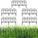 5er Set Gartenzaun Dekorativer Eleganter Zaun aus Wetterfestem Kunststoff, Zierzaun zum Stecken 23cm hoch, Schöner Dekozaun, Gesamtlänge 2,9m