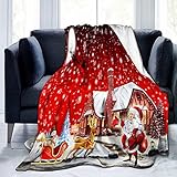 WONGS BEDDING Kuscheldecke 150x200 cm Weihnachten Sherpa Decke weiseitige Wohndecken Sofadecke Couchdecke Superweiche Fleecedecke Tiger Decke Sherpa Tagesdecke