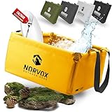 NORVOX Outdoor Faltschüssel - 20L - gelbe faltbare Schüssel - Universell als Camping Spülschüssel, Waschschüssel, Spülwanne zum Abwaschen oder als faltbarer Eimer