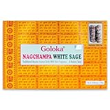 LAMARE - Goloka Nag Champa Fusion Series Räucherstäbchen - Zwei Düfte in jeder Stäbchen - Ein neuer Touch - Duftvielfalt - Sorgfältige Handwerkskunst - 15 g x 12 Schachteln = 180 g (White Sage)