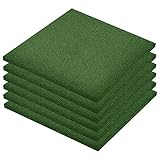 vidaXL 6x Fallschutzfliese Fallschutzmatte Spielplatz Sicherheit Gummiplatte Spielplatzmatte Sicherheitsmatte Gummi 50x50x3cm Grün
