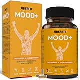 UberFit® MOOD+ Natürlicher Stimmungsaufheller - Motivation & Wohlbefinden [PREMIUM-QUALITÄT] - mit Tryptophan, Passionsblumen, Melissen Extrakt, Ginseng, Vitamine B uvm (60 vegane Kapseln)