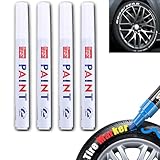 LXCJZY Car Tire Marker Pens,Anti-drying Letter Graffiti Ink Marker,Waterproof Car Tire Paint Pen,Tire Paint Marker Pens for Car Tire Lettering, Oil Based Paint Markers (White)