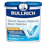 Bullrich Säure-Basen-Balance Basentabletten 450 Stück | Mit Zink für einen ausgeglichenen Säure-Basen-Haushalt | Vegan | Inkl. 24 pH-Teststreifen