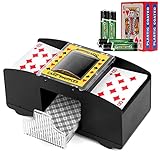 SZBJSMF Kartenmischer 2 Deck,Kartenmischmaschine Elektrische mit Batteries und 2 Poker für UNO, Poker, Texas Hold Em, Omaha, Baccarat