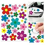 Aufkleber-Set Blumen 35 Aufkleber Sticker Mehrfarbig Bunt Aufkleber Fahrrad Auto Aufkleber Groß Kofferaufkleber Wasserdicht und Sonnenschutzmittel Sticker Mädchen für Küche Bad Auto Koffer Laptop