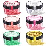 Essbarer Glitzer - Kicofood 6 Farben Lebensmittelfarbe Pulver, Geschmacksneutraler Glitzerpulver, Lebensmittel Glitzer für Getränke, Fondant, Cupcakes, Torten - 5g