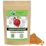 Hagebuttenpulver 250g von Alpi Nature, Hagebutten Pulver, Hagebutten gemahlen, Hagebuttenmehl, Rohkostqualität, gluteinfrei, vegan, ideal zur Zubereitung von Smoothie, Saft und Hagebutten Tee