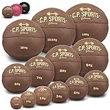 C.P. SPORTS Medizinball aus hochwertigem Kunstleder - Fitness Ball, Trainingsball, Gewichtsball, Slamball, Wallball, Gewichtsbälle für individuelles Training - Gewicht: 4 KG - Farbe: Schwarz
