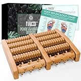 Fussmassageroller Holz,Fußmassagegerät mit Fußreflexzonenkarte,Massage Roller für Fußmassage,Massagegerät für Füße,Fußroller Holzroller,Foot Massager für Zuhause & Büro,Fußmassage Fersensporn