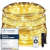 HAUSPROFI Led Lichterschlauch 20m 400LEDs lichterkette mit...