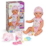 BABY born Lena 36cm, Babypuppe mit 7 Funktionen für Kleinkinder ab 1 Jahr, funktioniert ohne Batterie, 36 cm große Puppe, Black