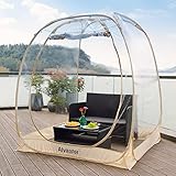 Alvantor Pop Up Bubble Zelt – 1,8 x 1,8 m Instant Iglu-Zelt – 2–3 Personen Bildschirm Haus für Terrassen – Wetterfest Pod – Kälteschutz Camping Zelt – Beige