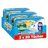 Swiffer Bodenwischer Nachfüllpackung, Feuchte Bodentücher mit Citrusfrische-Duft, 60 Stück, Für Eine Schnelle & Einfache Reinigung von Hartböden