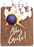 Kegeln Geschenk Bowling Holzkarte - Geburtstagskarte mit Umschlag - Kegeln, Bowling & Kegeln, Bowling Mitgebsel, Bowlingkugel