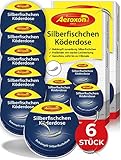 Aeroxon Silberfisch Köderdose, Silberfische Bekämpfen (6 Dosen) - Silberfische Falle, Silberfischfalle, Papierfische Falle, Papierfische Bekämpfen