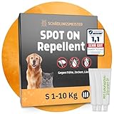 Spot On Repellent - 3 Tuben - Gegen Flöhe, Zecken, Läuse - Für Katzen und Hunde - Zum direkten Auftragen auf die Haut - Zeckenschutz Katze - Zeckenschutz Hund - Zeckenmittel (S (1-10 KG))