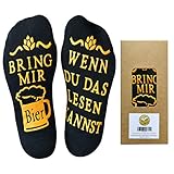 Youcusone Bier Socken, Gekämmter Baumwolle Lustige Socken WENN DU DAS LESEN KANNST BRING MIR BIER/WEINï¼ŒWeihnachten Geschenkidee für herren, Frauen, Geschenk bester Freund, Schwarz, M