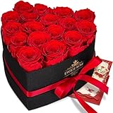 QHHENTOO 17 Infinity Rosen, Ewige Rot Rose Geschenke für...