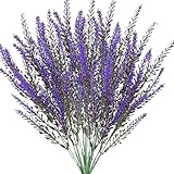 Veesper 4pcs getrocknete Lavendelblüten 14 Zoll Länge Simulation natürliche falsche Lavendelpflanze DIY Blumenkorb Zubehör Kunststoff Künstliche Lavendelblumen perfekt für Hochzeiten zu Hause