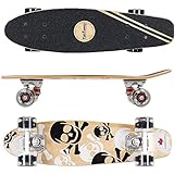 FunTomia Mini-Board Cruiser Skateboard 57cm aus 7-lagigem kanadischem Ahornholz inkl. ABEC-9 Kugellager - mit oder Ohne LED Rollen