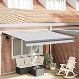 Qnhdfrt Einziehbare Markise Anthrazit 3 x 2,5 m aus robustem Metall mit Fernbedienung Modernes Design für Balkon Terrasse und Garten Sonnenschutz