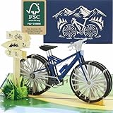 design3dkarten® Pop-up Karte Fahrrad – originelle Gutschein Fahrrad Idee, kreative Geburtstagskarte Fahrrad, Geschenkidee fürs E Mountainbike oder Downhill Bike, auch als Deko & Geldgeschenk