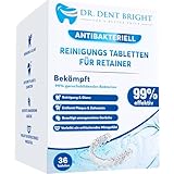 Retainer Reinigungstabletten – für saubere und frische Retainer, Zahnschienen, Gebiss, Zahnersatz – Effektiver Reiniger in Tab-Form für Zahnspangen, Aufbissschienen und Mundschutz (36 Tabletten)