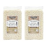 Oltresole, Artisanal Italian Arborio Rice, Großkörniger und stärkehaltiger Reis, ideal für Suppen, Risottos und Reissalate, vakuumverpackt in 2 x 1 kg Beuteln