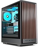 FOIFKIN M1 PC Gehäuse - Holz-Walnuss-Front, vorinstallierter 4 PWM ARGB-Lüfter, ATX Mid-Tower Gaming-PC-Gehäuse, mit Typ-C,Schwarz (M1)